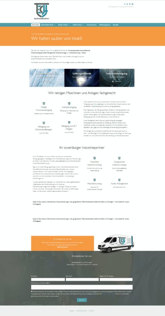 Webdesign für TEch Instandhalter Kassel