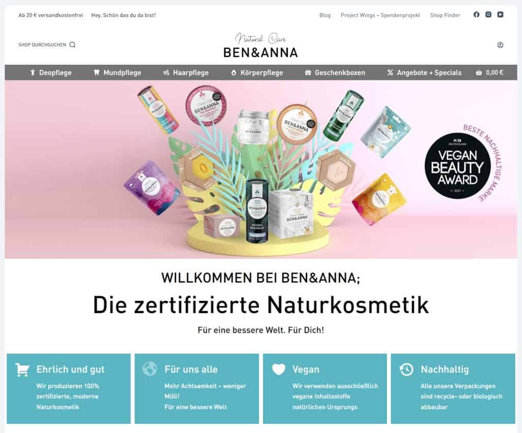 Referenz Thomas Ulbricht Webdesign: Ben & Anna Naturkosmetik