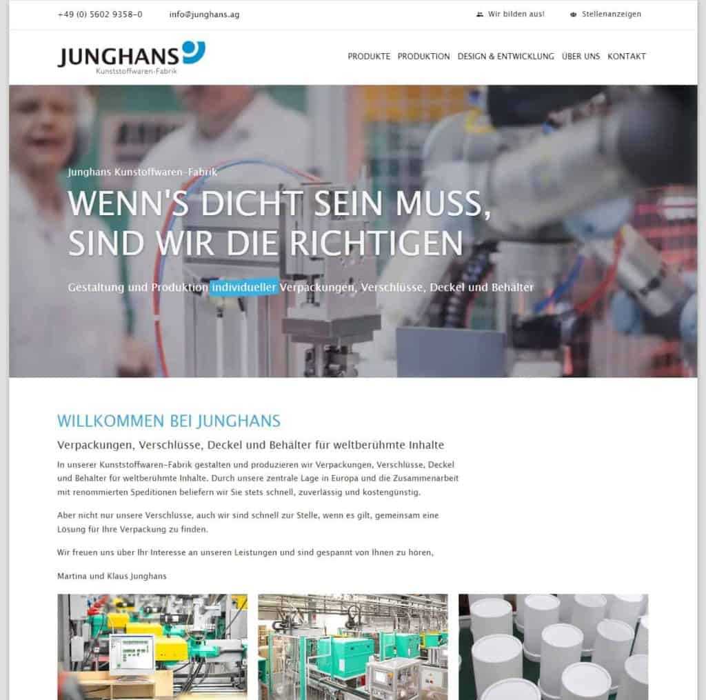 Lockruf Webdesign: Junghans Kunststoffwarenfabrik
