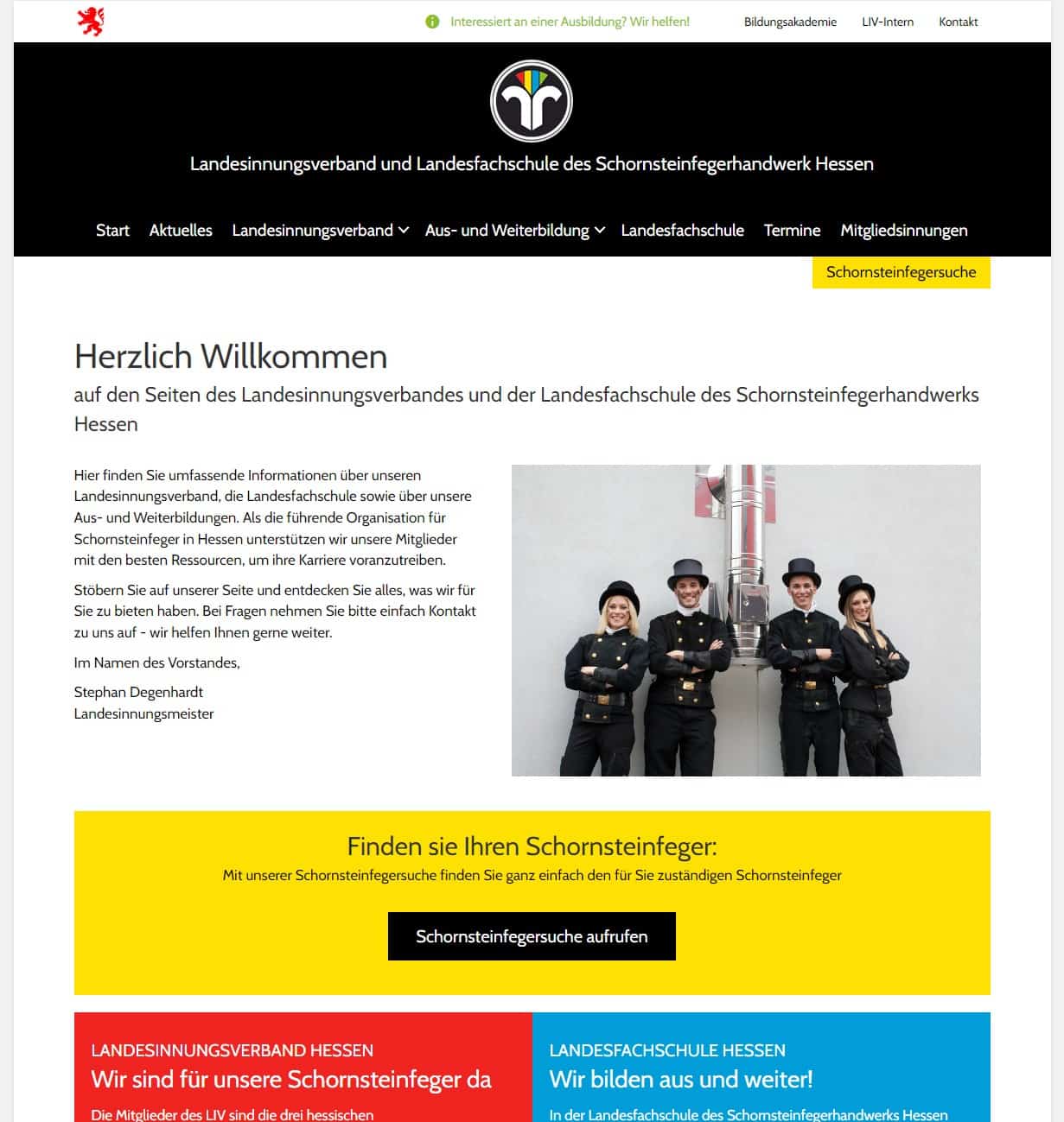 Lockruf Webdesign: Schornsteinfegerinnung Hessen