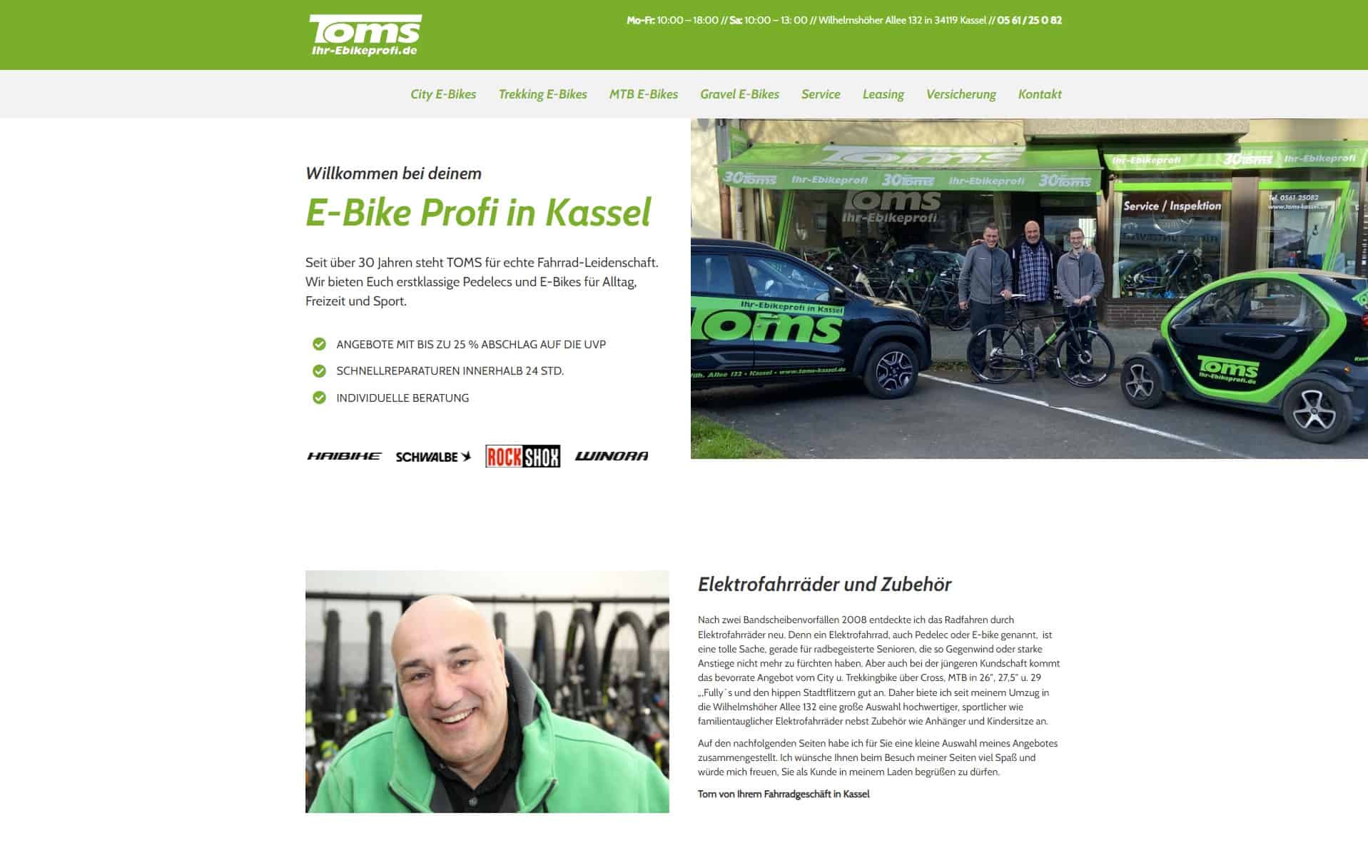 Lockruf Webdesign Referenz:  TOMS Kassel