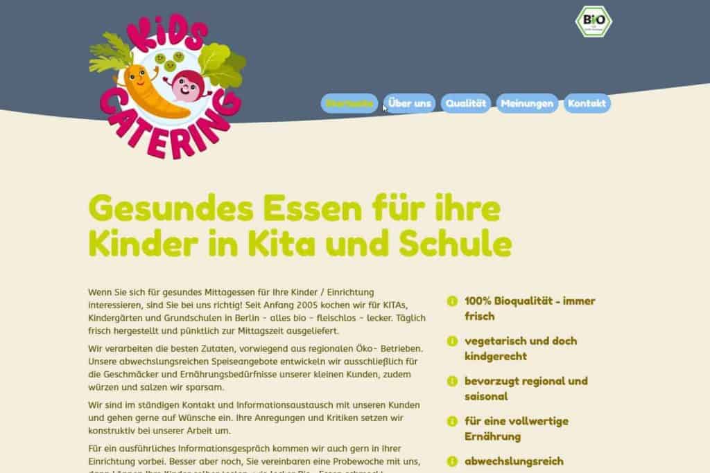 Referenz Lockruf Webdesign: Kids Catering Berlin