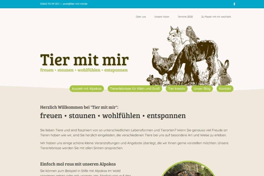 Referenz Lockruf Webdesign: Tier mit mir