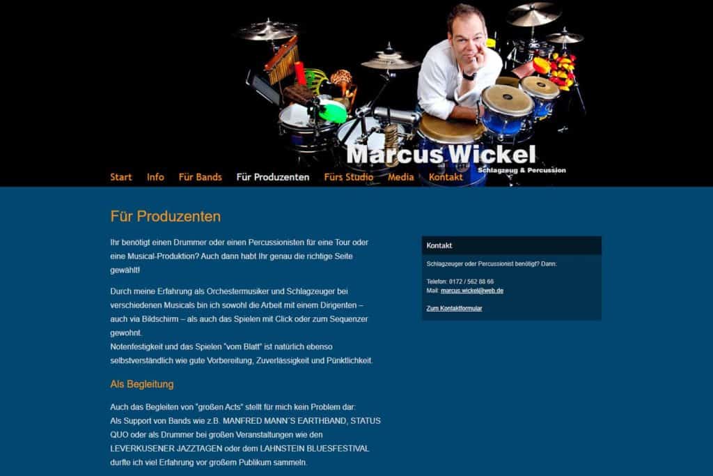 Referenz Lockruf Webdesign: Marcus WIckel